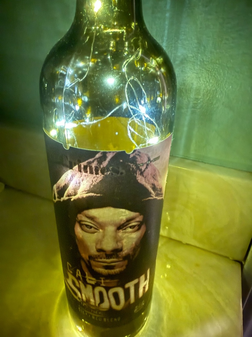 Snoop Dogg Empty Talking Wine Bottle With Fairy Lights 19 Crimes Cabi Smooth